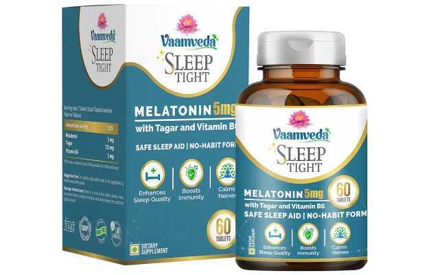 Vaamveda Sleep Tight Melatonin 5mg with Tagar & Vitamin B6 Tablet