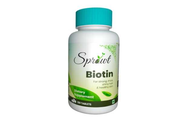 Sprowt Plant Based Hair Growth Biotin Tablets (10000mcg) for Strong, Thick, Shiny Hair & Healthy Skin