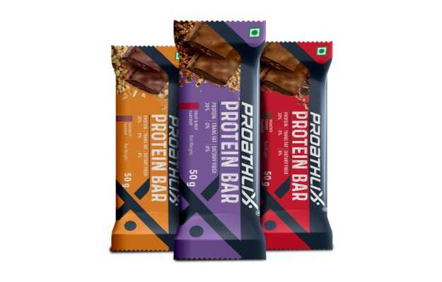 Proathlix Protein Bar Mixed Flavour (Hazelnut + Fruit & Nut + Coffee) 50G (Pack of 12)