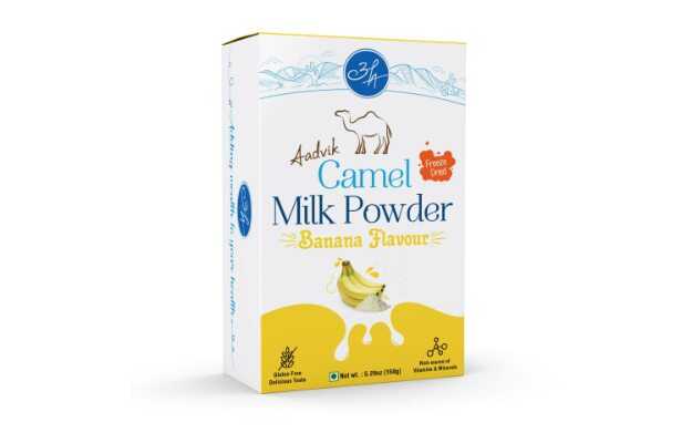 Aadvik Camel Milk Powder, Freeze Dried, Banana Flavor, Pack of 30g x 5 Sachets, 150g