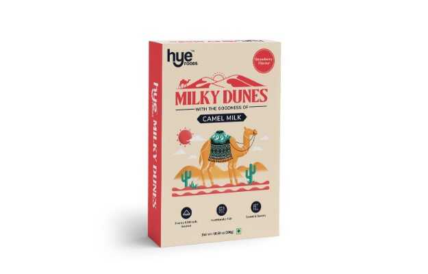 Hye Foods Milky Dunes, Camel Milk Powder, Strawberry, 30g x 15 Sachets, 450gms