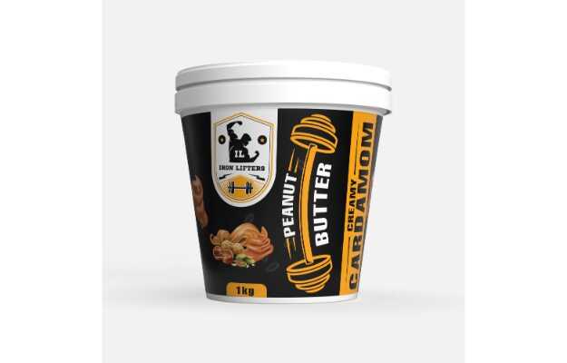 Iron Lifters High Protein Roasted Peanuts Butter Super Creamy With Cardamom Sweeten Flavor, No Added Sugar,  Salt, Or Hydrogenated Oils,1  Kg