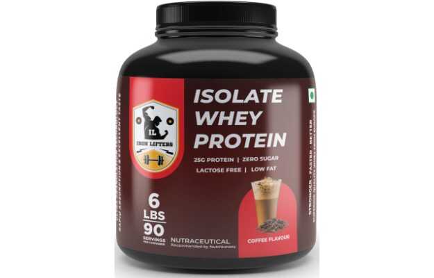 Iron Lifters Isolate Whey Protein Powder For Building Muscle ,6 Lbs, 2721 Gm, Coffee Flavor