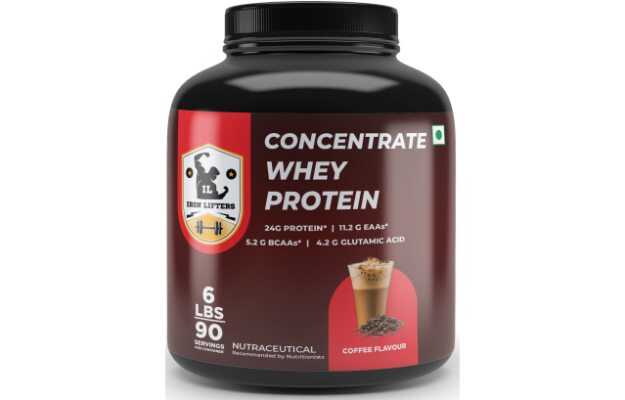 Iron Lifters Whey Protein Concentrate 80% With Added Digestive Enzymes,6 Lbs, 2721 Gm, Coffee Flavor,90 Servings