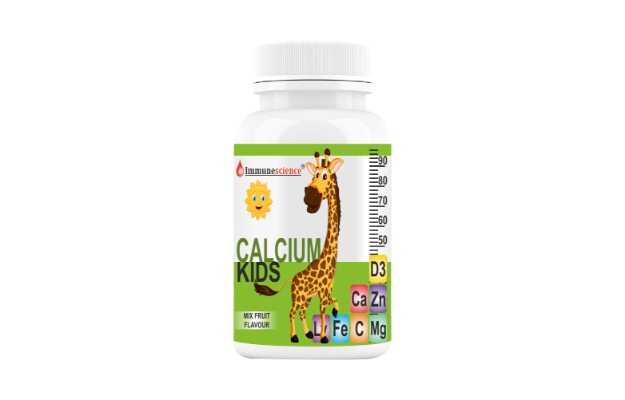 Immunescience Calcium And Vitamin D3 With Magnesium And Zinc Supplements Sugar Free Chewable Tablets (10-16 Years) (60)