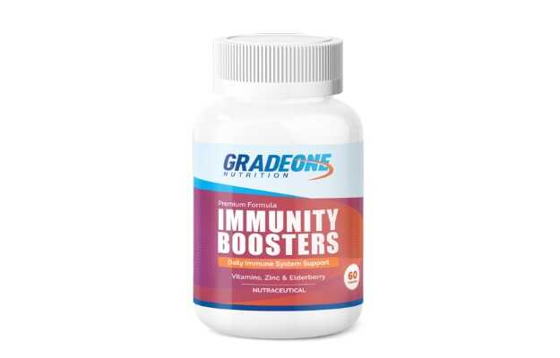 Gradeone Nutrition Immunity Booster Promotes Healthy Immune System Complete Antioxidant Support Helps Nutrient Metabolism With Vitamin A, C, D3, E, Zinc And Elderberry Extract Supplement Capsules