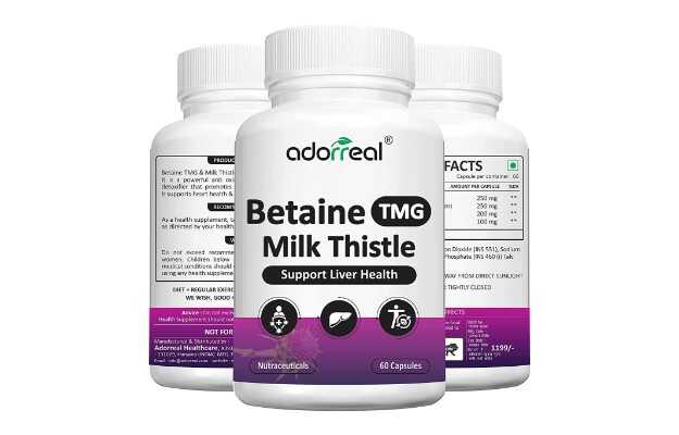 Adoreal Betaine milk thistle Liver Support Supplement, Liver Detox for Men and Women, for Good Liver Health  Capsules (60)