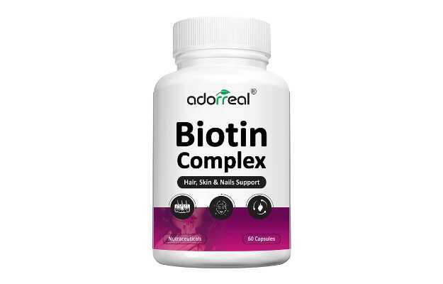 Adorreal Biotin Complex Supplement for Hair Growth, Strengthen Hair, Reduce Nail Brittleness and For Glowing Skin Capsules (60)