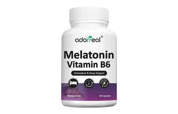 Adorreal Melatonin Vitamin B6,for Mood, Stress, and Sleep Support Capsules (60)