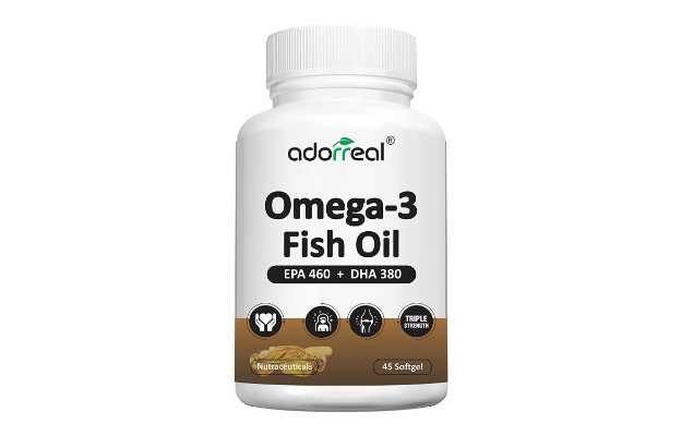 Adorreal Omega 3 Fish oil for brain, heart and eye health, 45 softgels EPA 460 + DHA 380