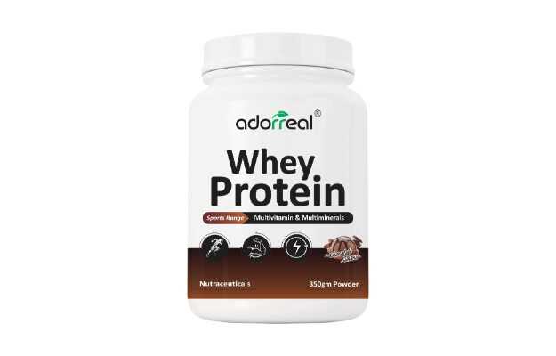 Adorreal Whey Protein Chocolate, Protein, Vitamin & Minerals, No Added Sugar, Improved Strength , Faster Recovery & Muscle Building Powder 350 GM