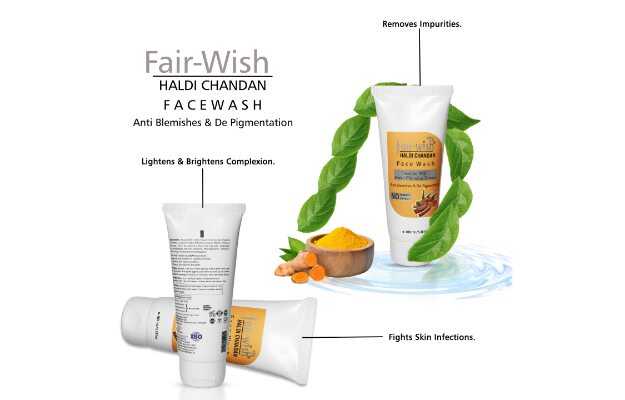 Fair Wish Haldi Chandan face Wash with Power of Turmeric,Sandalwood and Aloe Vera for glowing and and clear skin for Men & Women 100 ML
