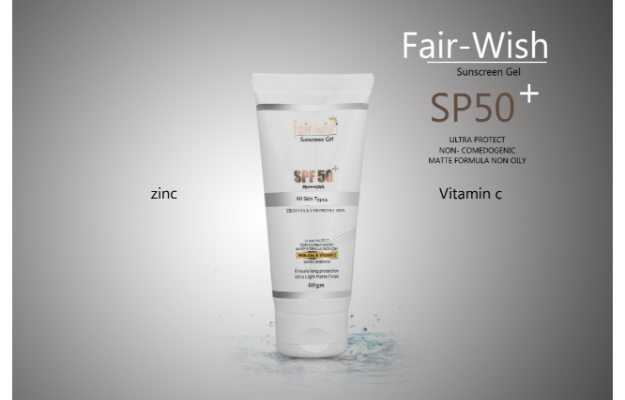Fair Wish Sunscreen Gel with Vitamin C & Zinc - SPF 50 PA+++ in Matte Finish, High UVA/UVB Protection, Oil Free & Water Resistant, For All Skin Types 60 GM
