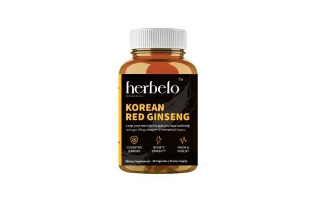 Herbelo Organics Immunity & Vitality Korean Red Ginseng Capsules (60)