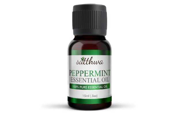 Satthwa Peppermint Essential Oil 100% Pure, Natural, Undiluted & Therapeutic Grade For Hair, Dandruff, Skin, Face, Cold, Congestion, Steam, Diffuser Muscles & Aromatherapy (15 ML)
