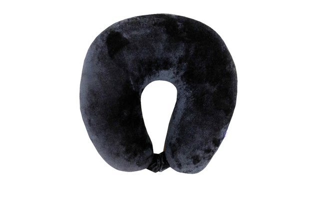 Viaggi Microbead Travel Neck Pillow With Fleece Black
