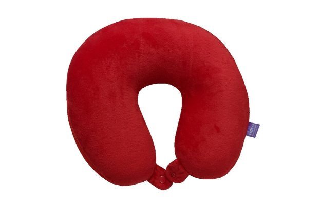 Viaggi Microbead Travel Neck Pillow With Fleece Red