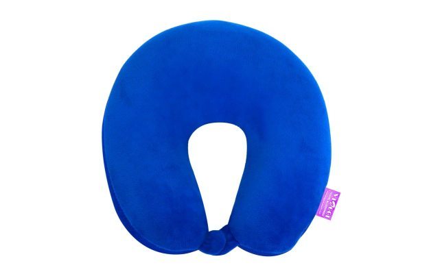Viaggi Microbead Travel Neck Pillow With Fleece Royal Blue