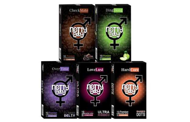 NottyBoy Honeymoon Condom Surprise Pack - Ultra Ribbed, Raised Dots ...