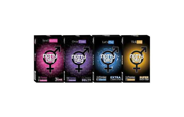 NottyBoy Mixed Pack Condoms - Extra Dotted 1500 Dots, Ribbed, Contour ...