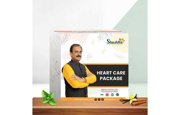 Shuddhi Ayurveda Heart Care Package, Maintain Healthy Heart & Cardiovascular System, Support Supplement For Cardiac Wellness Cholesterol Control (Pack Of 4 Products)