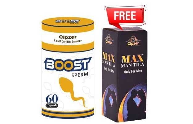 Boost sperm 60 capsule + Max man tila (free)