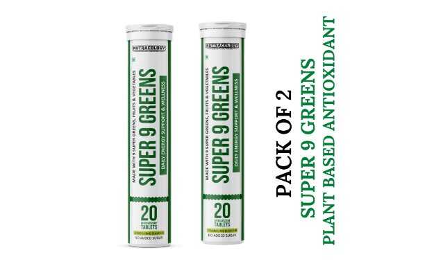 Nutracology Super 9 Greens Effervescent Tablet (20) Pack of 2