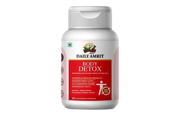 Daily Amrit Body Detox Pack of 1, 60 capsules  - Natural Cleansing Support for Liver, Urinary Tract, Kidney, Digestive System
