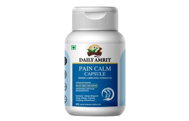 Daily Amrit Pain Calm Capsule Pack of 1, 60 capsules  Ayurvedic Joint Pain Relief Support for Mobility and Flexibility