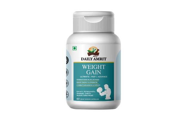 Daily Amrit Weight Gain Pack of 1, 60 capsules Ayurvedic Muscle & Mass Gainer Capsules For Men & Women