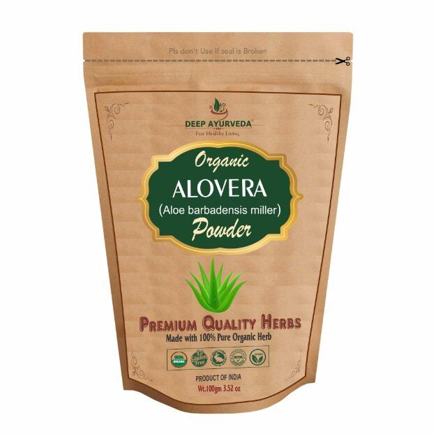 Deep Ayurveda Organic Aloevera Powder (Aloe barbadensis miller) 100gm