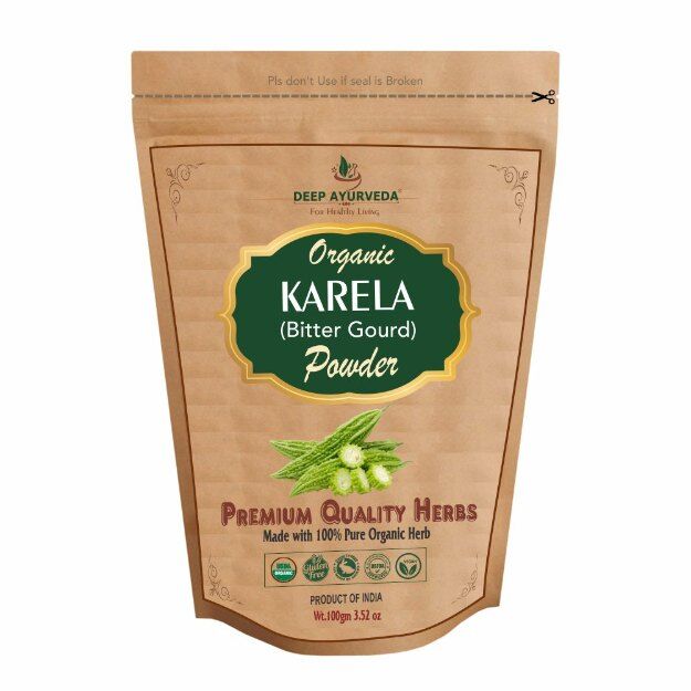 Deep Ayurveda Organic Karela Powder (Bitter Gourd ) 100gm