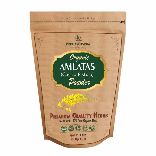 Deep Ayurveda Organic Amaltas Powder (Cassia Fistula) 100gm