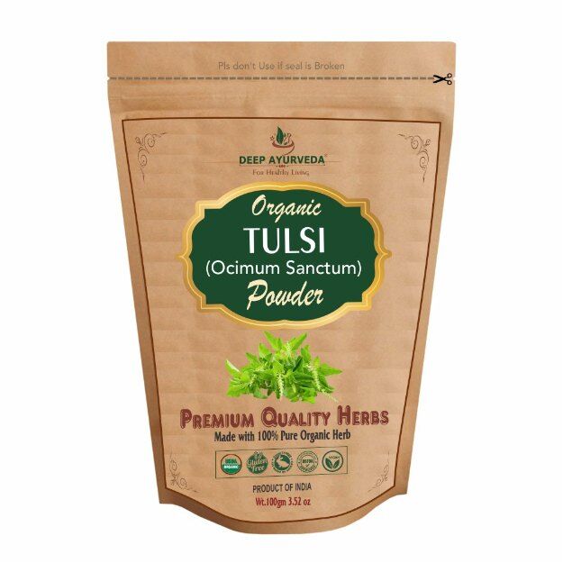Deep Ayurveda Organic Tulsi Powder (Ocimum Sanctum) 100gm