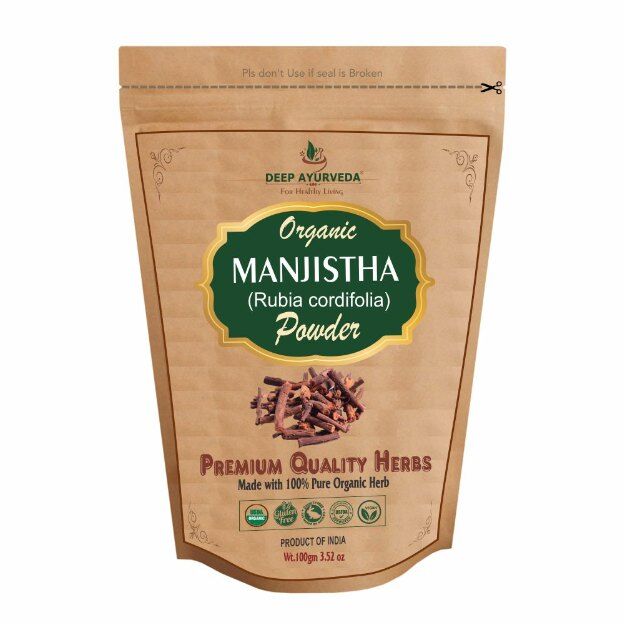 Deep Ayurveda Organic Manjistha Powder (Rubia cordifolia) 100gm