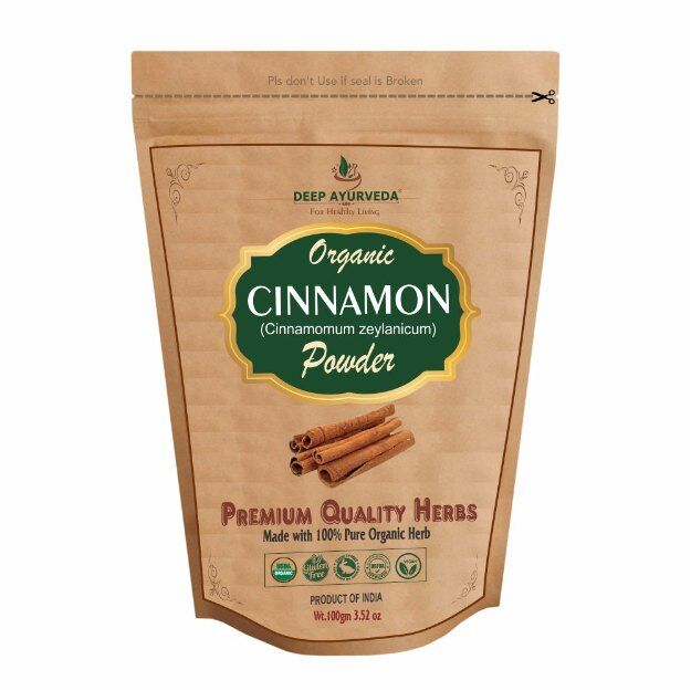 Deep Ayurveda Organic Cinnamon Powder (Cinnamomum zeylanicum) 100gm