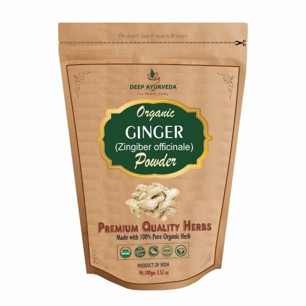 Deep Ayurveda Organic Ginger Powder (Zingiber officinale) 100gm