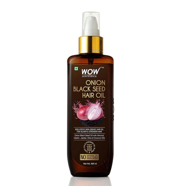 WOW Skin Science Onion Hair Oil for Hair Growth and Hair Fall Control - With Black Seed Oil Extracts - 200 ml