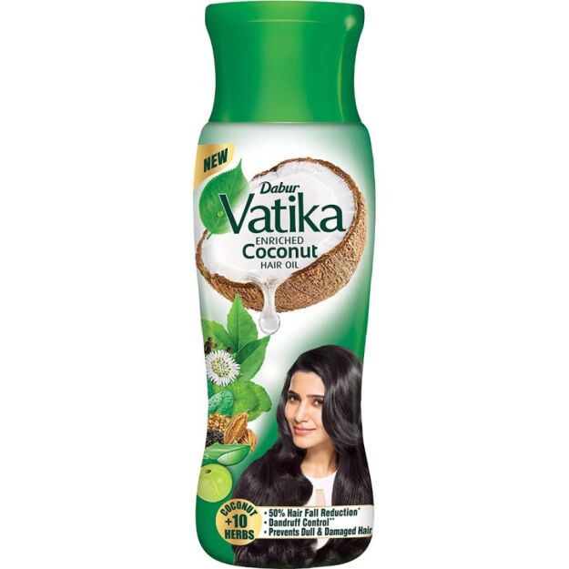 Vatika Enriched Coconut Hair Oil,Power of Coconut + 10 herbs,90% hairfall reduction - 300ml