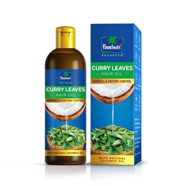 Parachute Advansed Curry Leaves Hair Oil For Hair Fall And Greying Control - With Natural Coconut Oil & Vitamin E - 200Ml