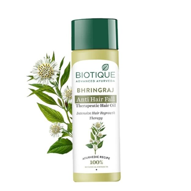 Biotique Bio Bhringraj Therapeutic Hair Oil for Falling Hair Intensive Hair Regrowth Treatment 200ml