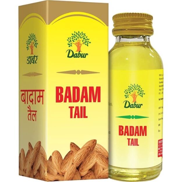 Dabur Badam Tail Sweet Almond Oil,Rich In Vitamin -E For Healthy Skin , Hair And Body - 100Ml