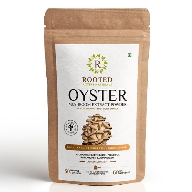 Rooted Active Natural Oyster Mushroom Extract Powder 60gm
