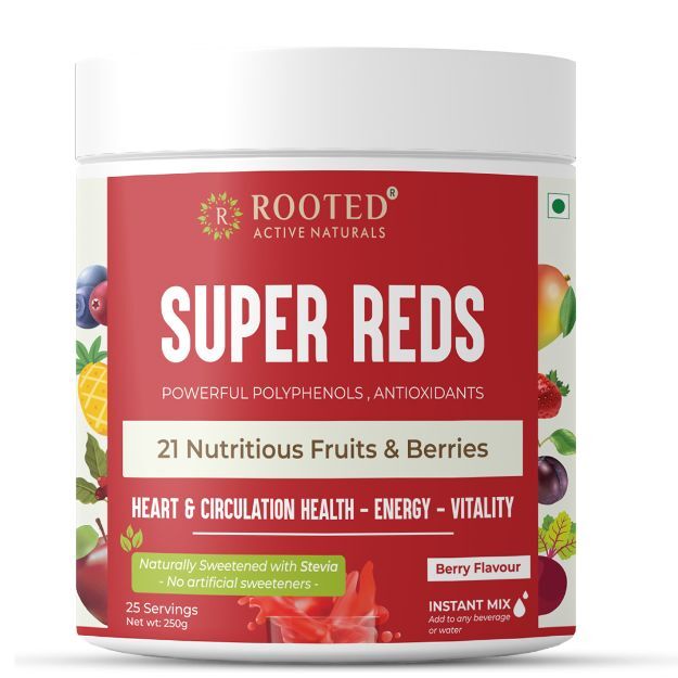 Rooted Active Natural Super Reds - Blend of 21 nutritious Fruits & Berries 250gm