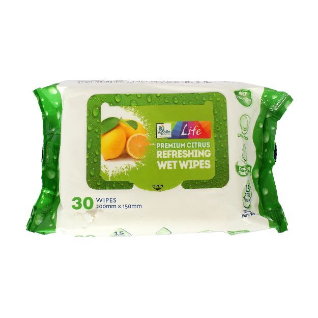 Apollo Pharmacy Refreshing Wipes Citrus 30'S