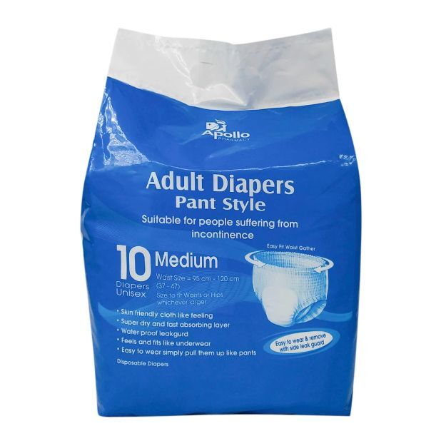 Apollo Pharmacy Adult Diapers Medium 10'S