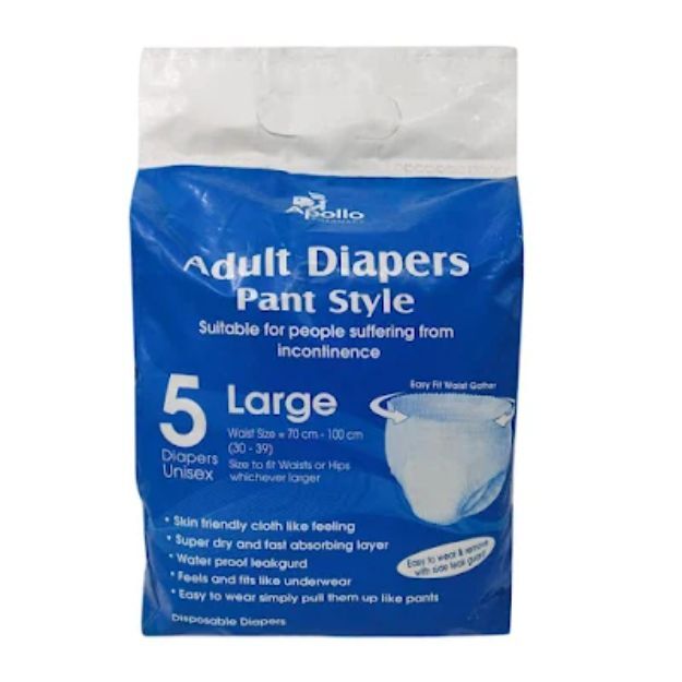 Apollo Pharmacy Adult Diaper Pant Style (L) 5S