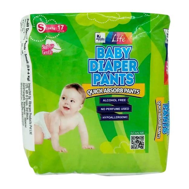 Apollo Pharmacy Baby Diaper Pant (S) 17'S