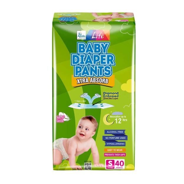 Apollo Pharmacy Baby Diaper Pant (S) 40'S