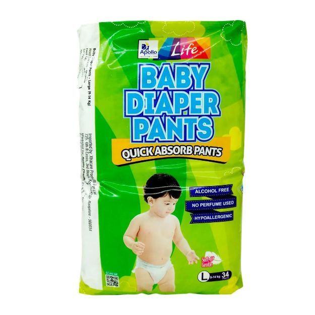 Apollo Pharmacy Baby Diaper Pant (L) 34'S